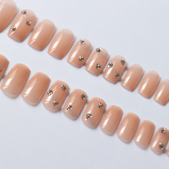 Decorative Nail Art with Rhinestone Accents