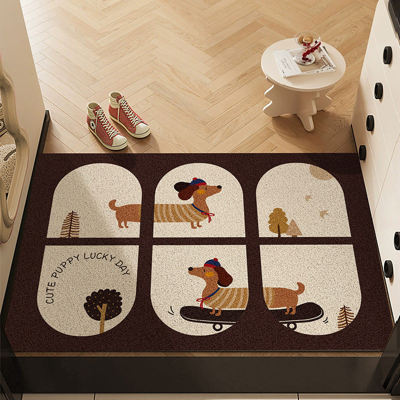 Playful Dog-Themed Decorative Entrance Rug