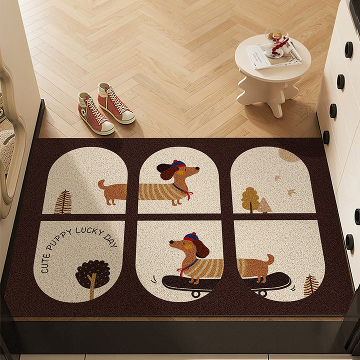 Playful Dog-Themed Decorative Entrance Rug