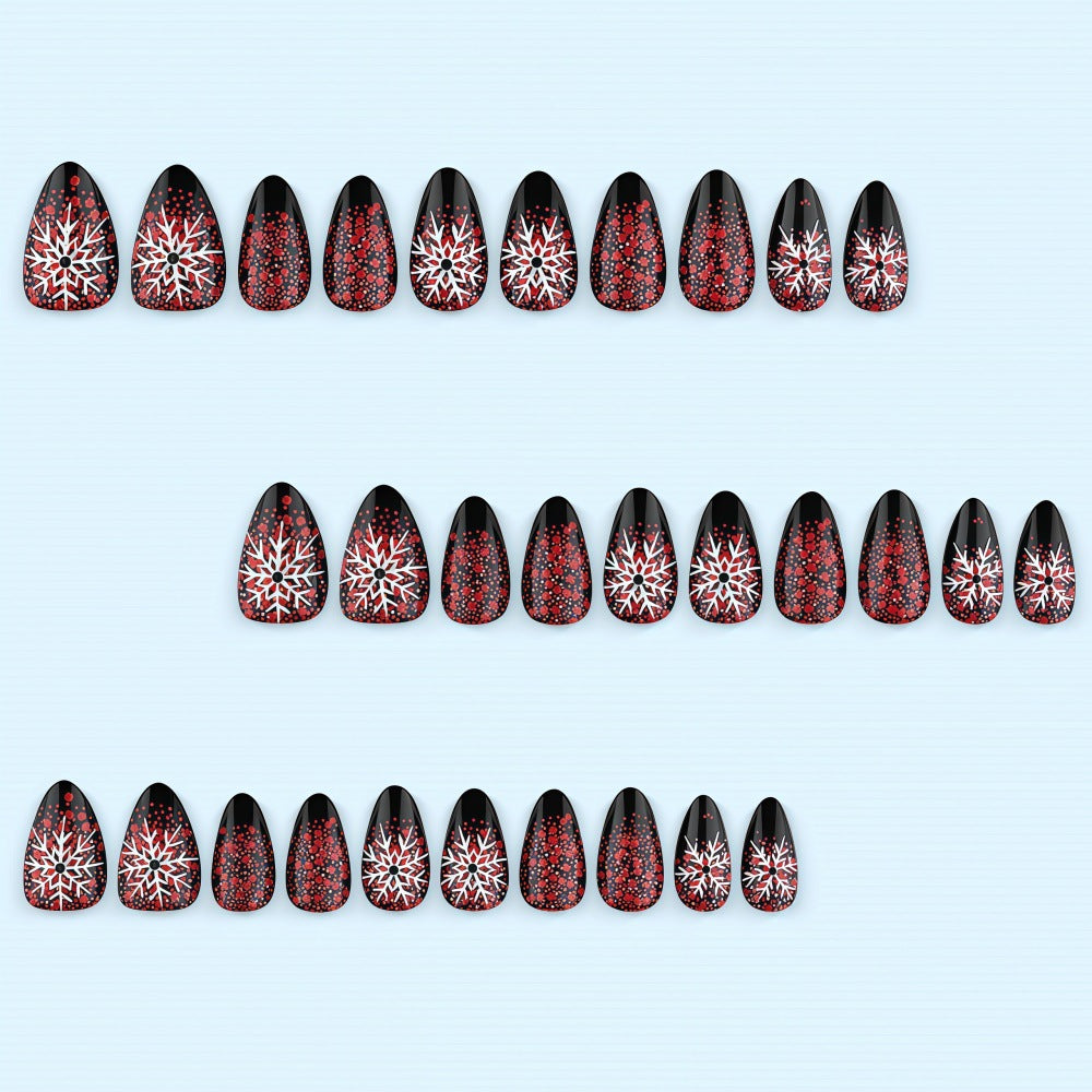 Artificial Winter Nails with Snowflake Pattern Kalsten