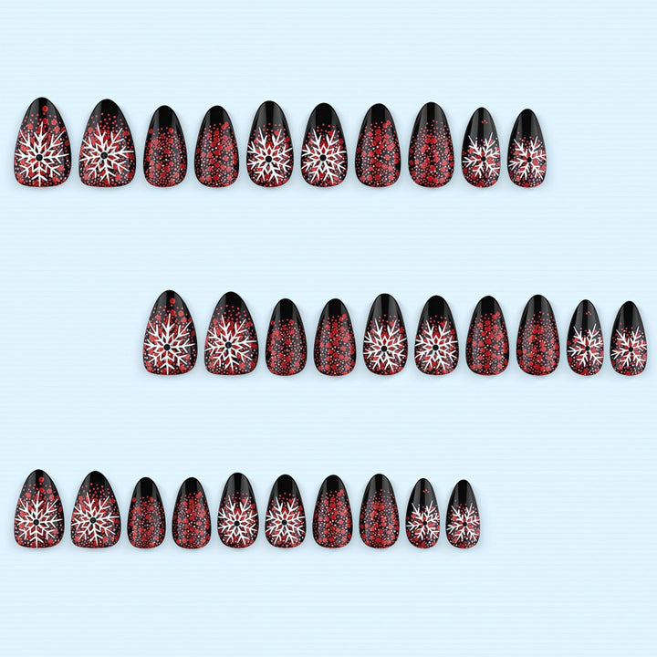 Artificial Winter Nails with Snowflake Pattern Kalsten