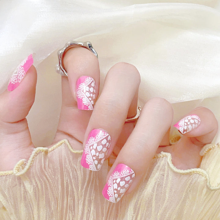 Decorative Heart Press-On Nail Set
