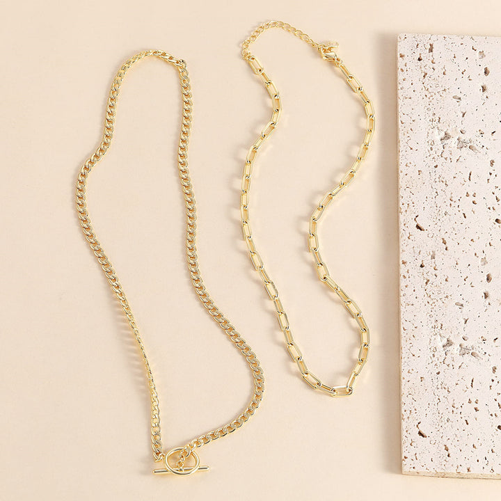 Elegant Silver Layered Chain Necklace Kalsten