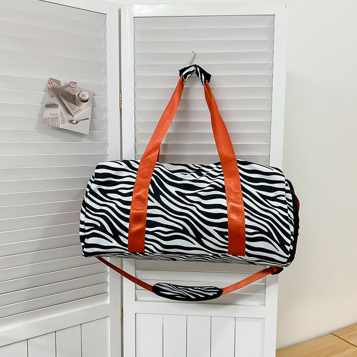 Fashionable Zebra Patterned Gym Duffle Bag Kalsten