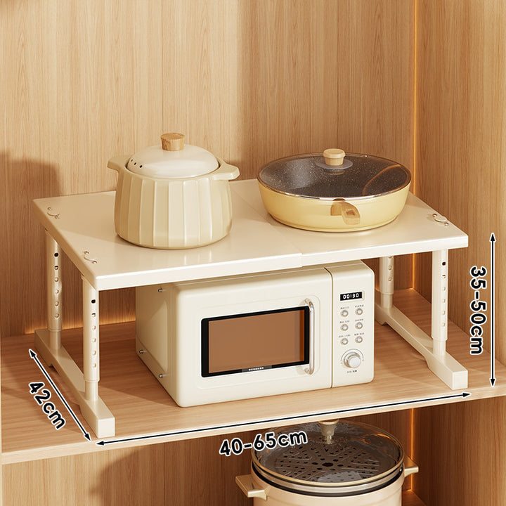 Expandable Adjustable Countertop Appliance Shelf Riser with Height-Adjustable Legs