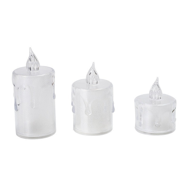 Decorative Flameless LED Tealight Candle Set with Realistic Dripping-Wax Glass Holders Kalsten