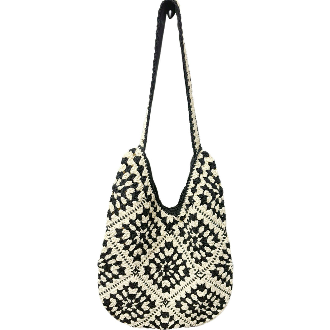 Hand-knotted shoulder bag with floral motifs Kalsten