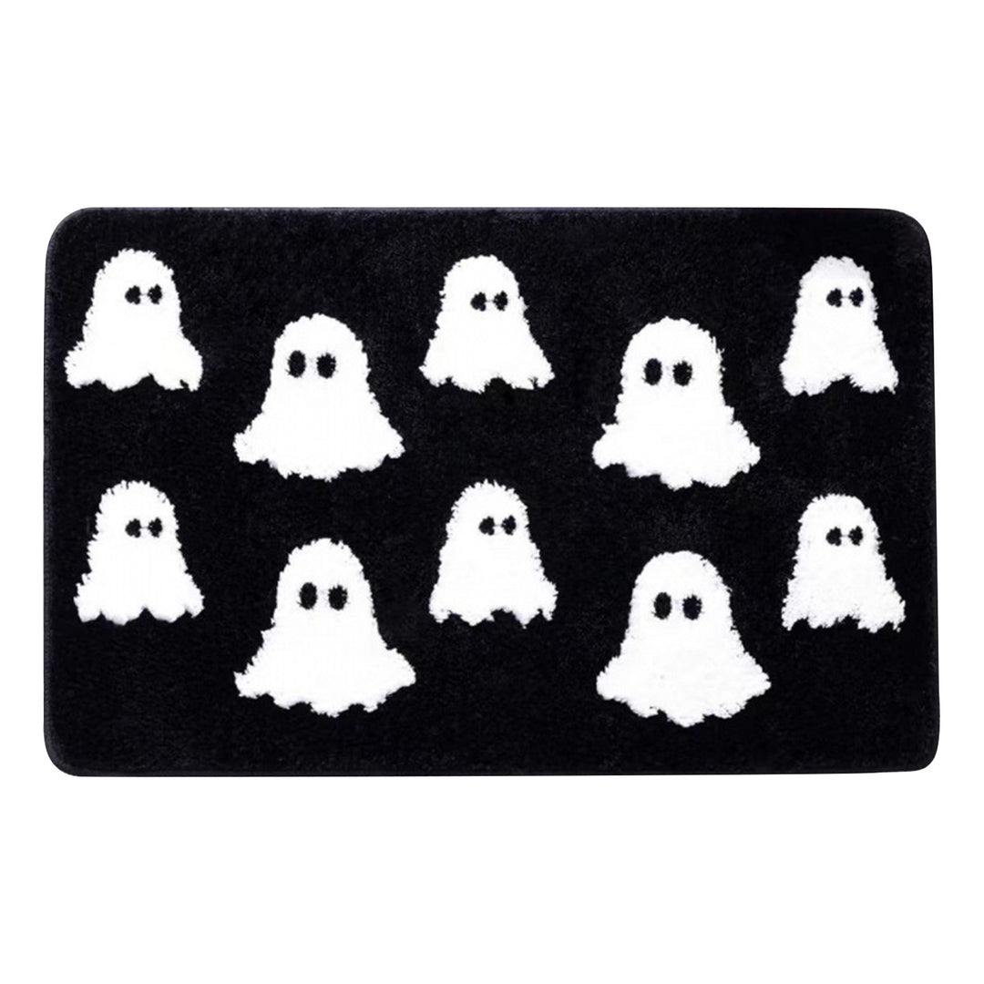Ghost-Themed Plush Bath Mat for Bathroom