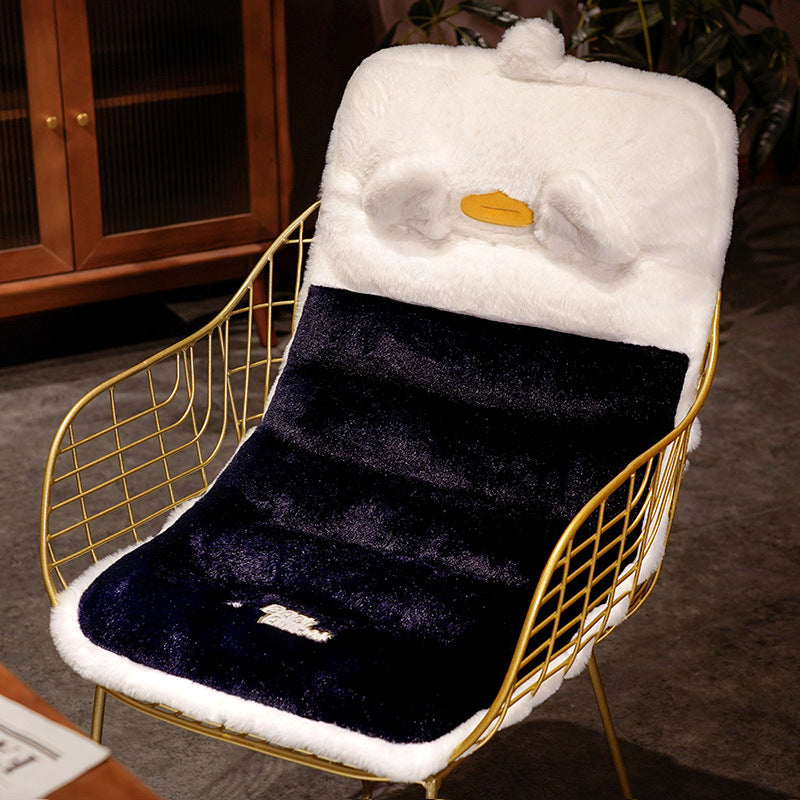 Cozy ergonomic child seat cushion with back support in animal plush design