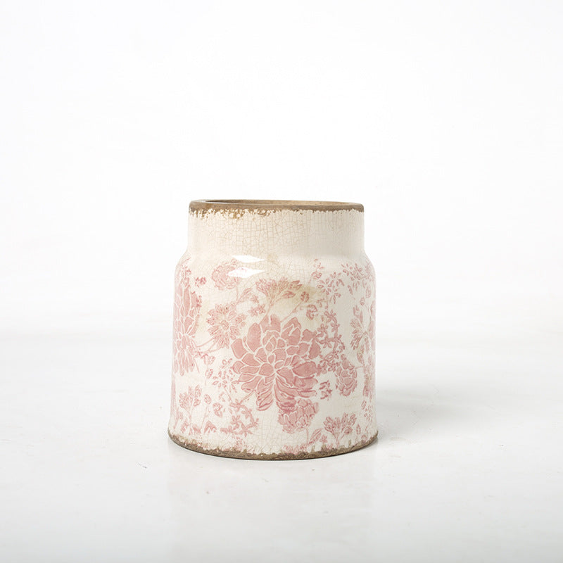 Decorative flower pot with floral decoration Kalsten