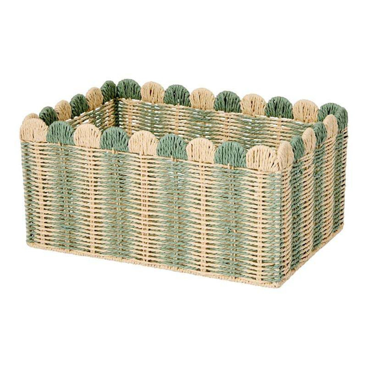 Decorative Woven Storage Basket with Scalloped Edges Kalsten