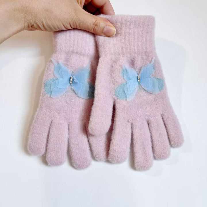 Butterfly Embellished Touchscreen Gloves Kalsten