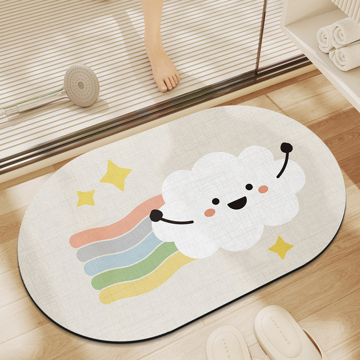 Playful Hot Air Balloon Bathroom Mat