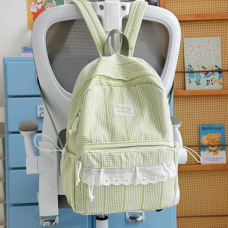 Cute Plaid Design Backpack Kalsten