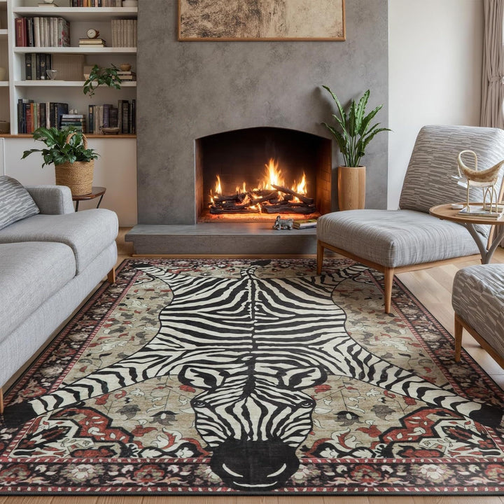 Artistic Tiger Print Area Rug Kalsten