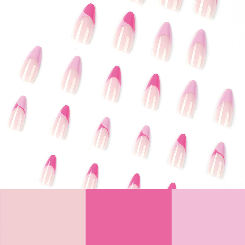 Artificial nail extensions with elegant glitter French tip design Kalsten