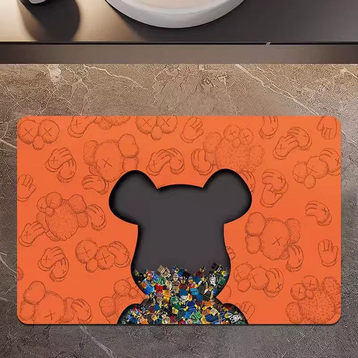 Playful Bear-Themed Bathroom Mat Kalsten