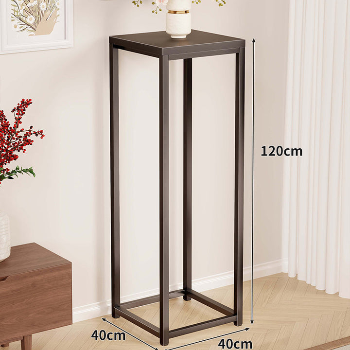 Tall Metal Plant Stand Pedestal with Square Top Minimalist Frame