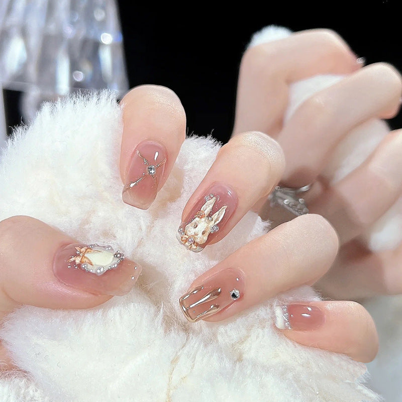 Premium Rhinestone-Embellished Press-On Nails Kalsten