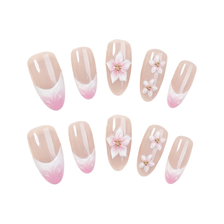 Decorative Floral Design Press-On Nails Kalsten