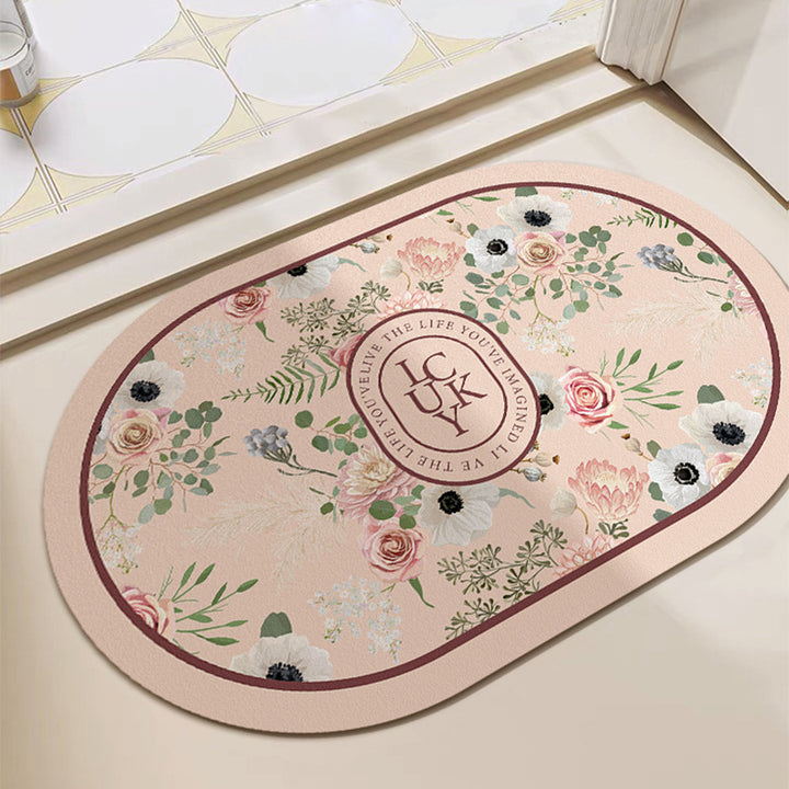 Artistic Floral Bath Mat