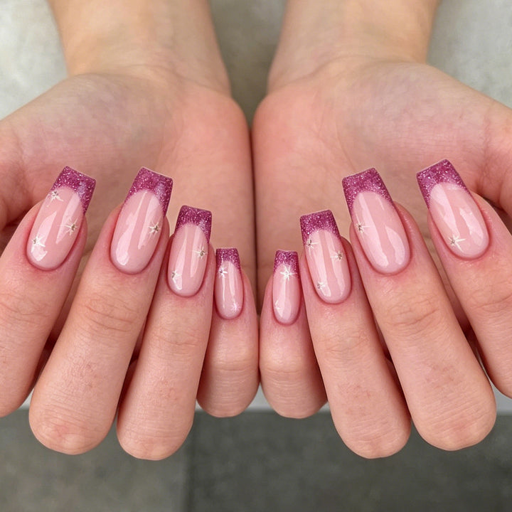Glittery French Tip Nail Art Enhancements Kalsten