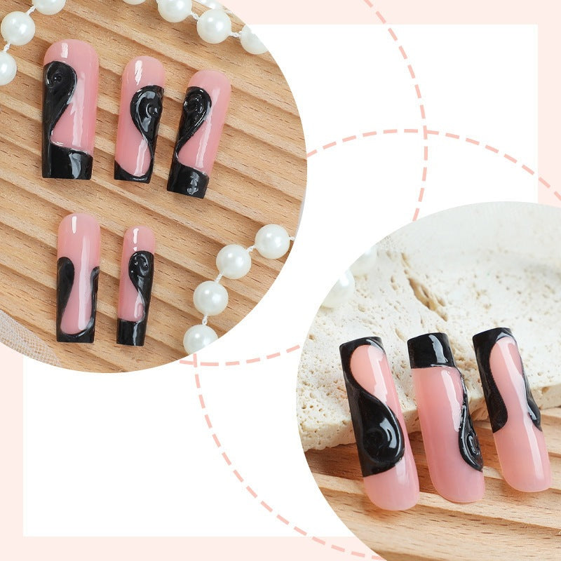 Artificial nails in trendy wave design Kalsten