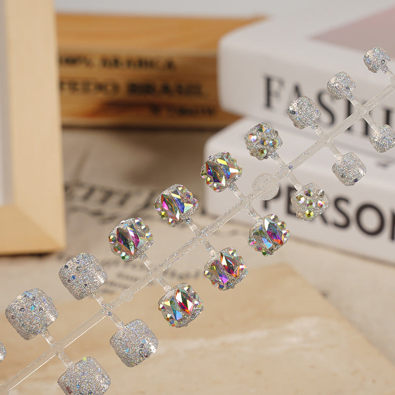 Glamorous Rhinestone-Enhanced Press-On Nail Art Set Kalsten