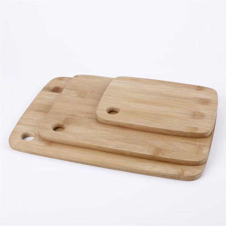 Bamboo Cutting Board Set Small Medium Large With Hanging Hole Reversible Knife-Friendly Surface