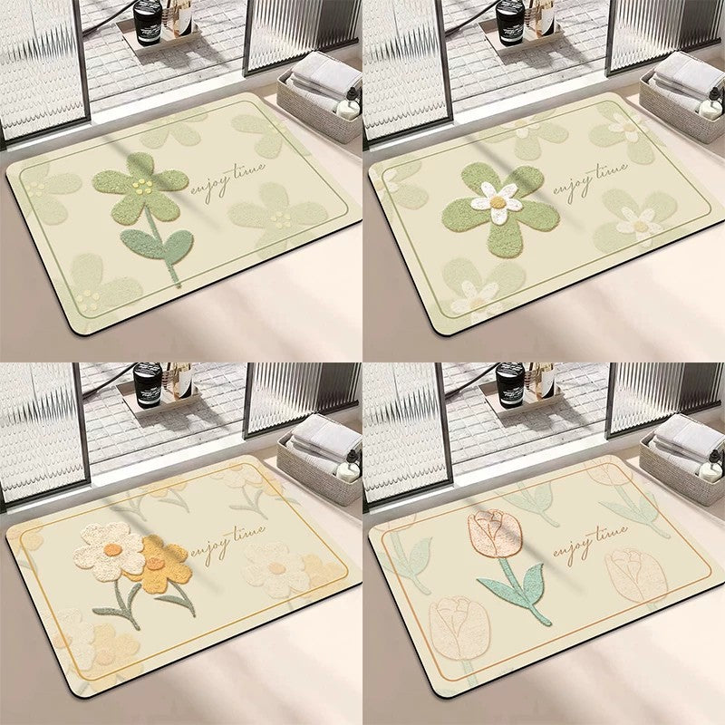 Chic Inspirational Floral Bath Mat