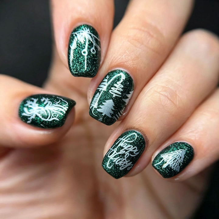 Artificial nails with festive winter motifs Kalsten