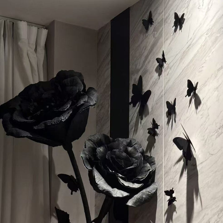 Artistic Decorative Black Rose Sculpture