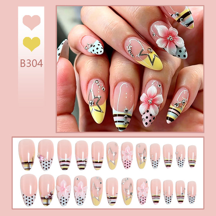 DIY Nail Art Set with Colorful Designs and Natural Accents Kalsten