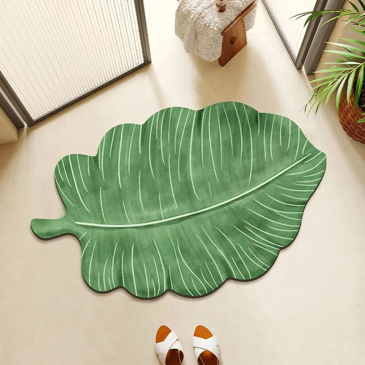 Leaf-Shaped Plush Area Rug for Home Decor