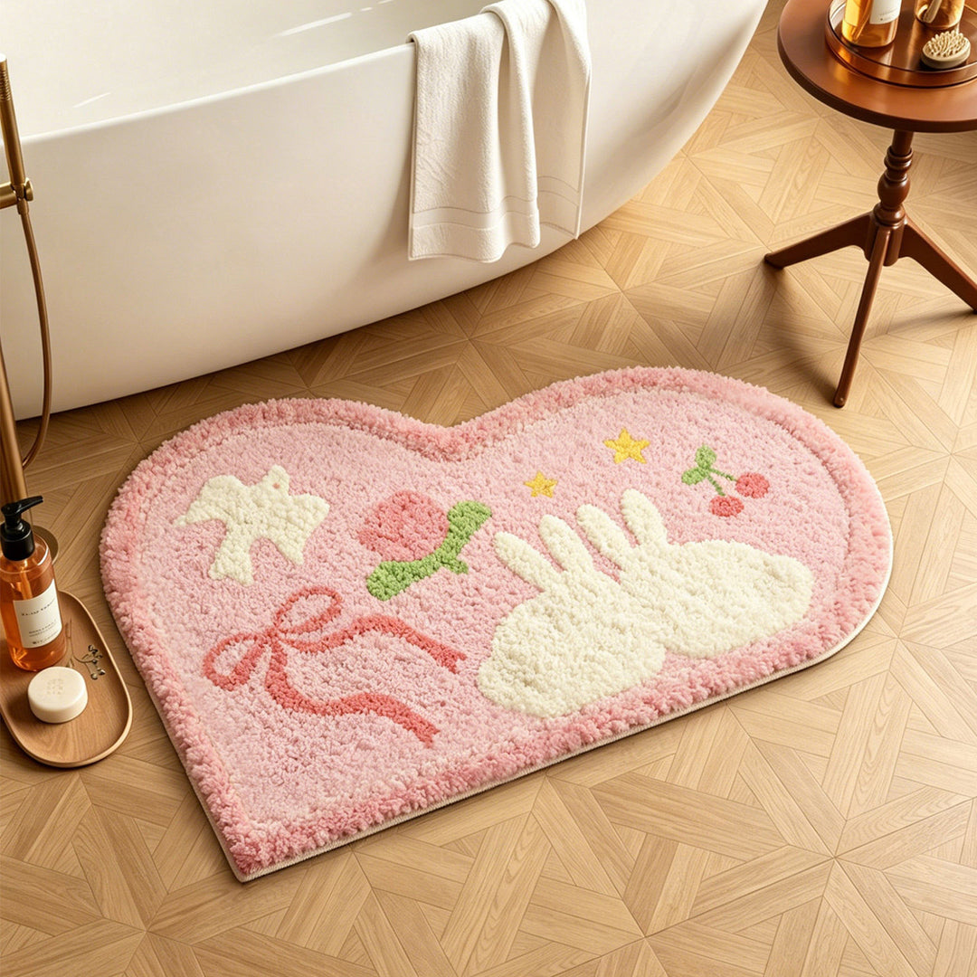Plush Smiley Face Bath Mat