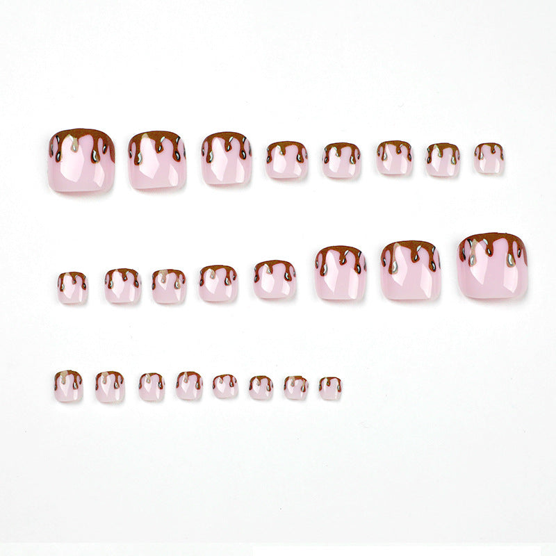 Creative nail art in chocolate glaze design Kalsten