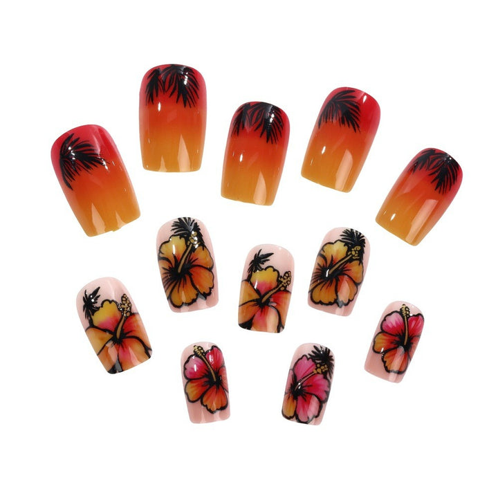 Tropical design artificial nails Kalsten