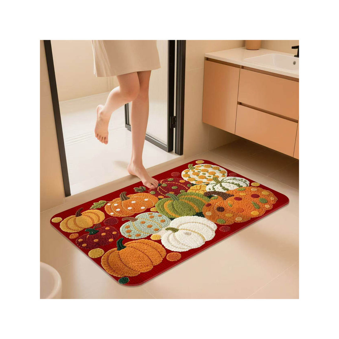 Decorative Pumpkin-Themed Bath Mat Kalsten