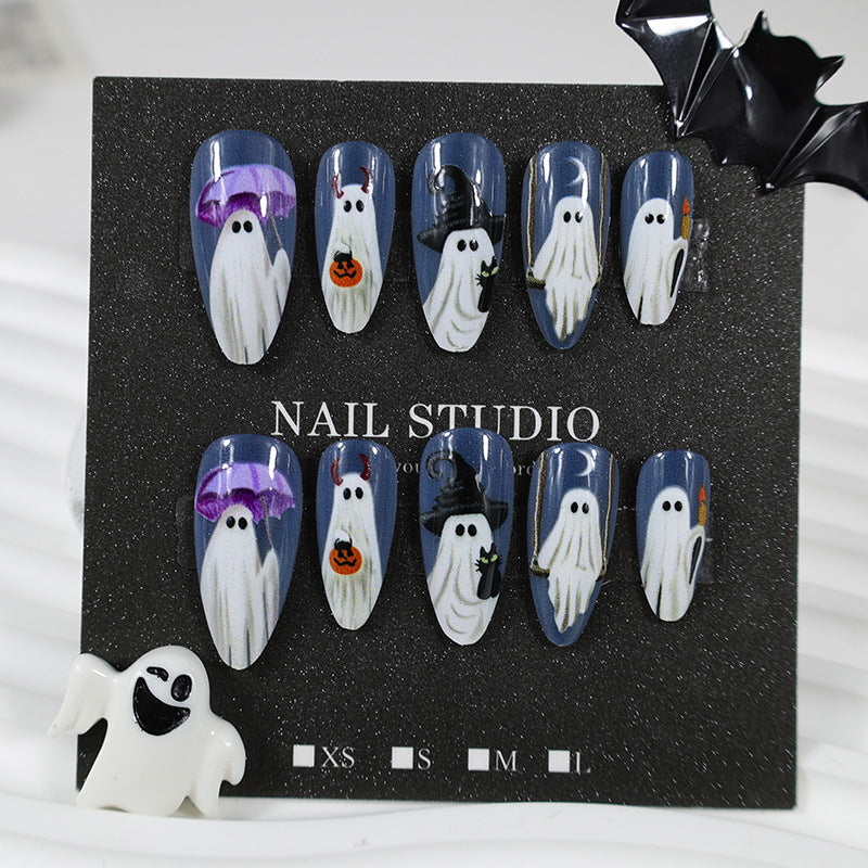 Halloween Nail Art Set with Creepy Ghost and Pumpkin Designs Kalsten