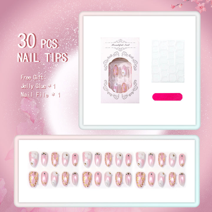 Decorative Floral Accent Press-On Nail Set