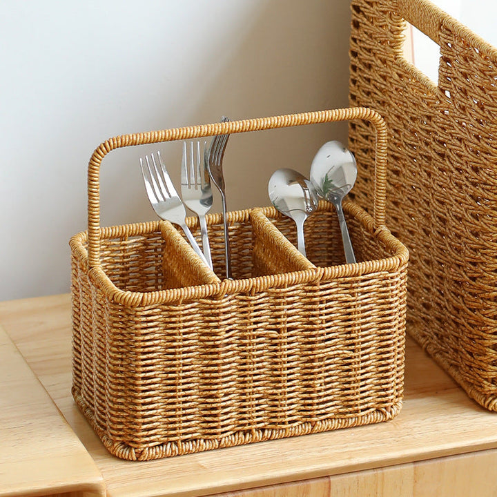 Versatile Woven Organizer Basket with Divided Compartments Kalsten