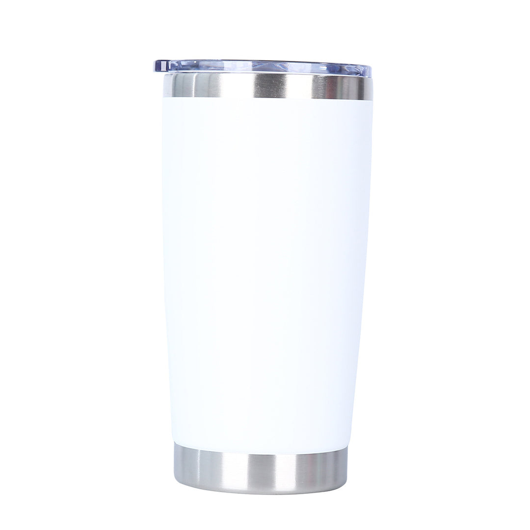 Ergonomic Tapered Insulated Stainless Steel Travel Tumbler With Clear Press-Fit Lid And Non-Slip Base