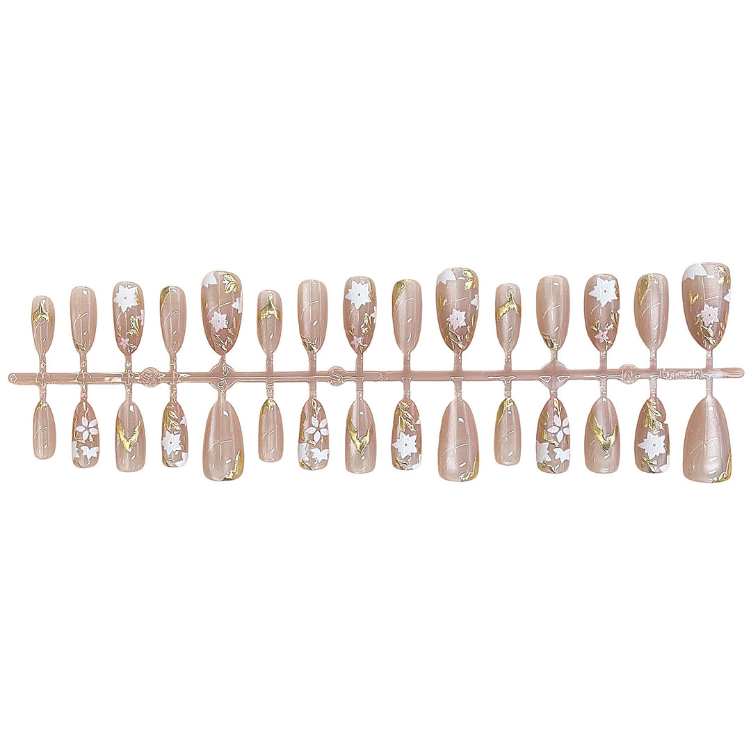 Floral Embellished Press-On Nail Design Kalsten