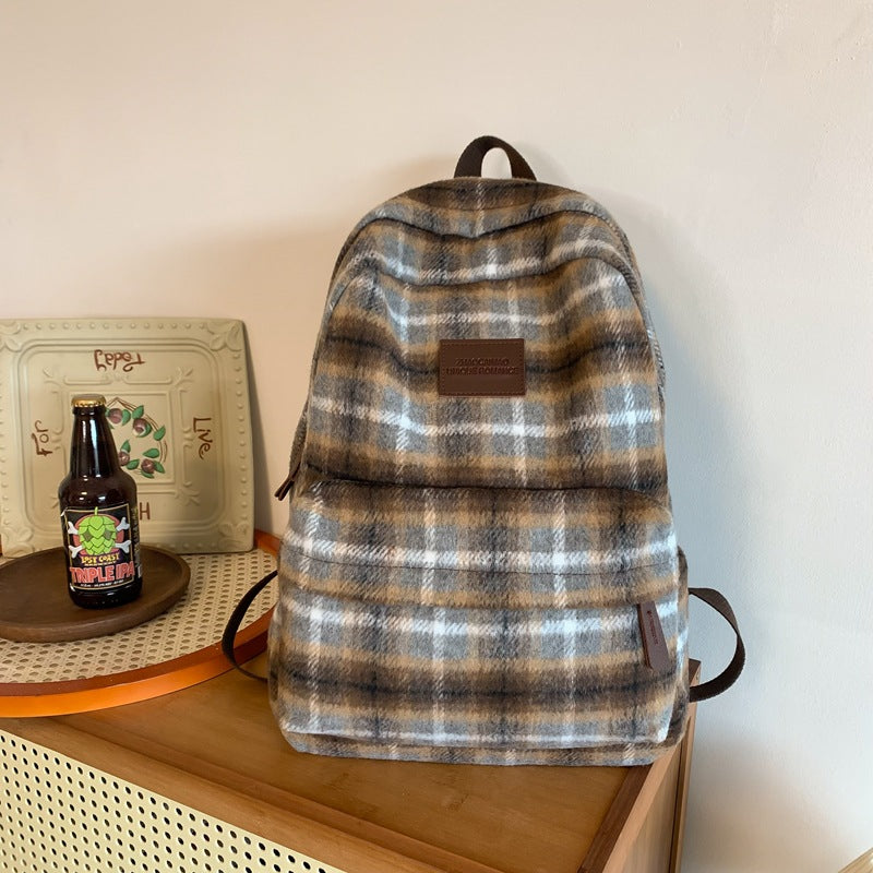 Stylish Plaid Backpack Kalsten