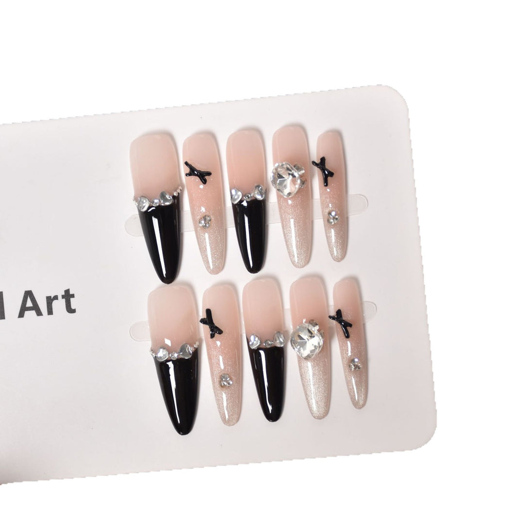 Elegant 3D Embellished Press-On Nail Extensions Kalsten