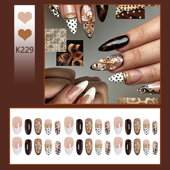 Artificial Nail Set with Floral and Glamorous Design Kalsten