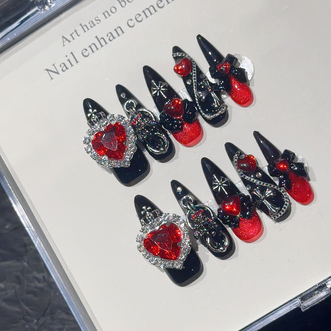 Gothic Heart Charm Nail Art Set
