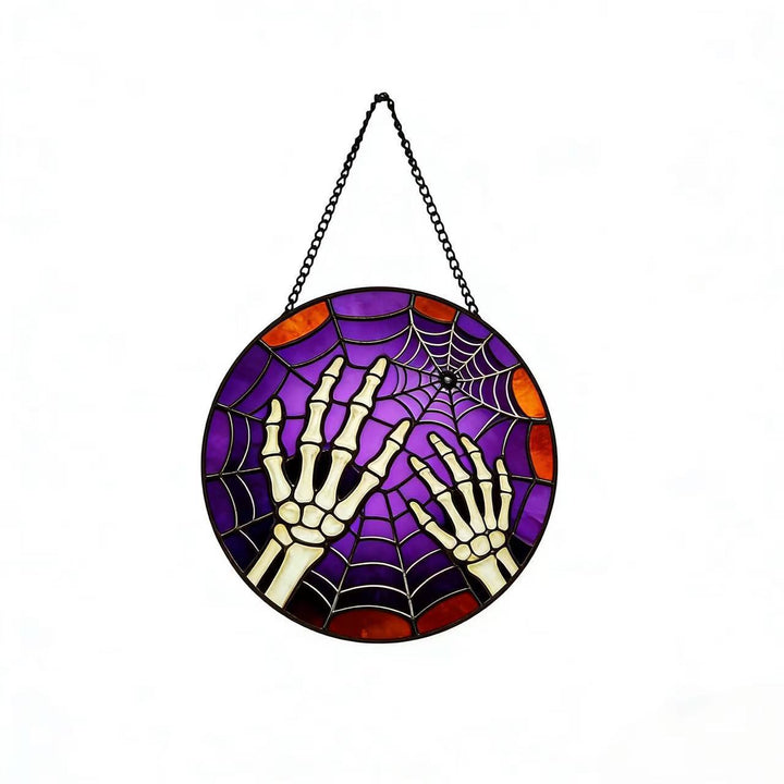 Decorative Skull Stained Glass Wall Art Kalsten