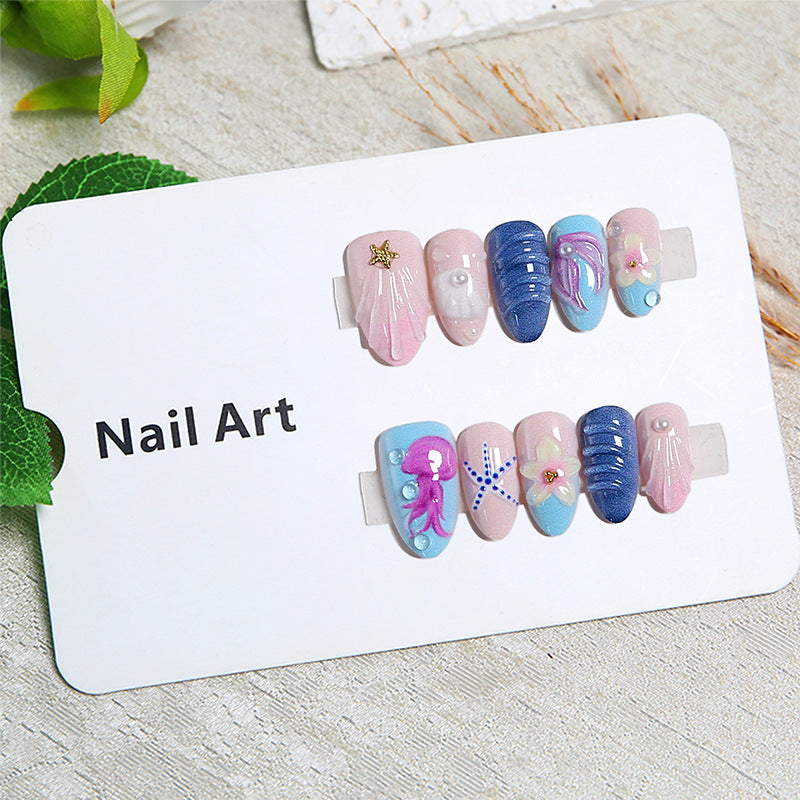 Artistic Nail Tips in Maritime Style Kalsten