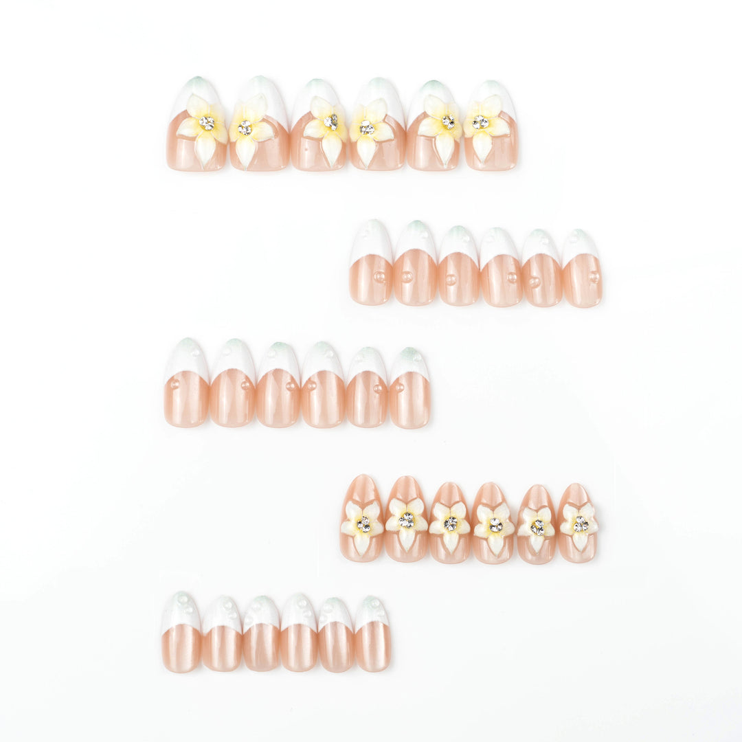 Elegant Floral Press-On Nail Set Kalsten